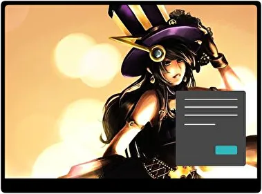 Caitlyn Lol Oscuro tema para Windows 11