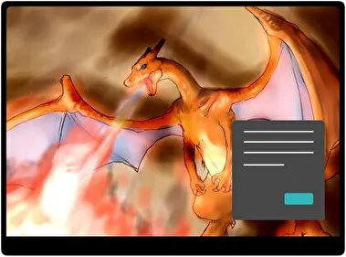 Charizard Oscuro tema para Windows 11