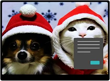 Kerst Schattige Dieren Donker thema voor Windows 11