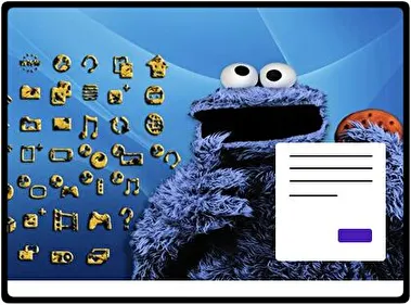 Monstruo de las Galletas tema para Windows 11