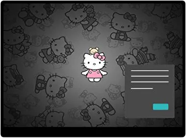 Hola Kitty Oscuro tema para Windows 11