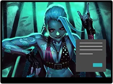 Jinx Lol Oscuro tema para Windows 11