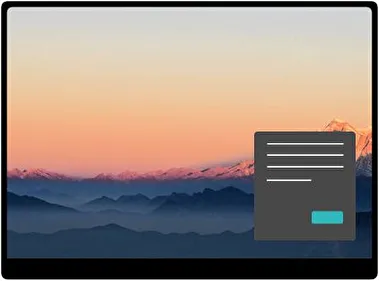 Montañas en el Horizonte Oscuro tema para Windows 11