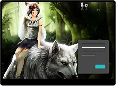 Prinses Mononoke Donker thema voor Windows 11