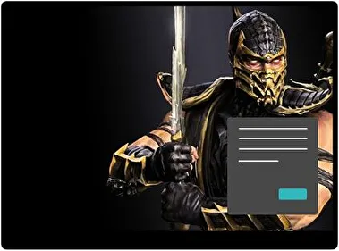 Escorpión Mortal Kombat Oscuro tema para Windows 11