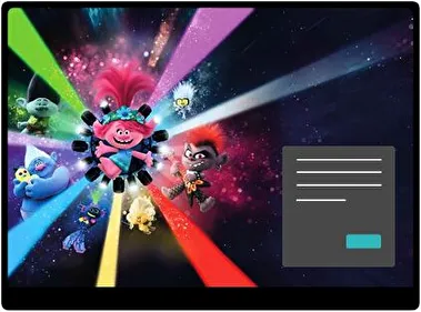 Gira Mundial de Trolls Oscuro tema para Windows 11