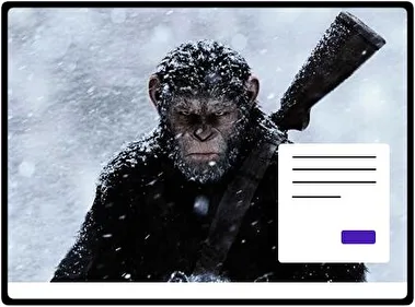 Guerra por el Planeta de los Simios tema para Windows 11